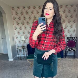 J. Crew Black Velvet Clutch with Tassel